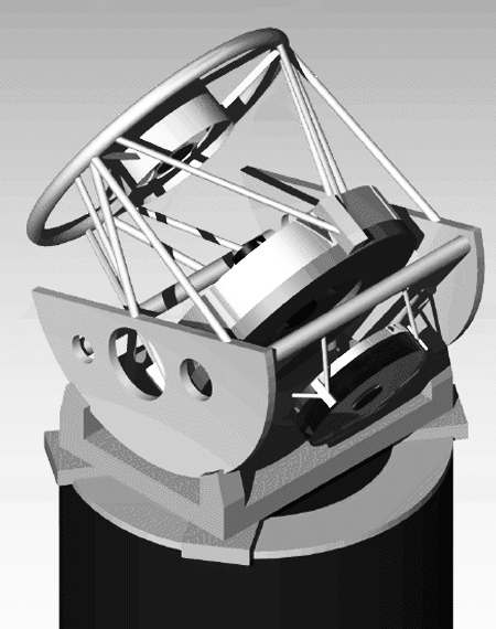 Concept sketch of the 8.4-m Large Synoptic Survey Telescope (LSST). LSST was ranked by the Astro2010 Decadal review as the highest priority program in U.S. ground-based astronomy for the forthcoming decade. The University of Washington is a founding partner in this international project.