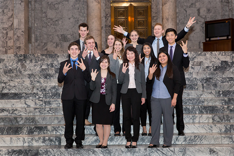 Students in the Legislative Internship Program in Olympia.