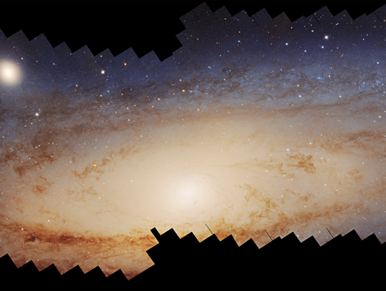 A section of the new photomosaic of the Andromeda Galaxy, which features 600 fields of view in total from the Hubble Space Telescope.