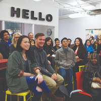 University of Washington School of Art + Art History + Design students gathered in a classroom