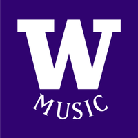 University of Washington Music logo on a purple background