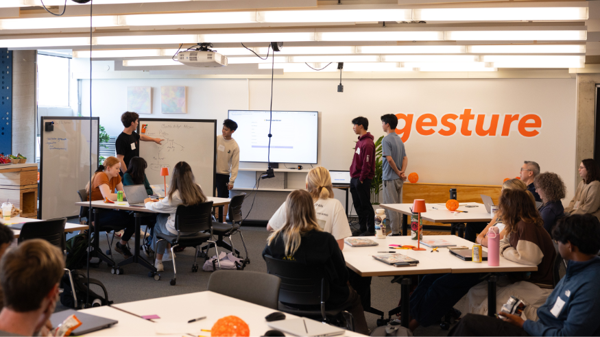 Students participating in the gesture program