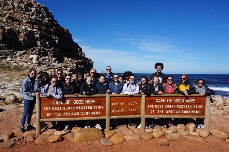 Students on an LSJ study abroad trip in South Africa.