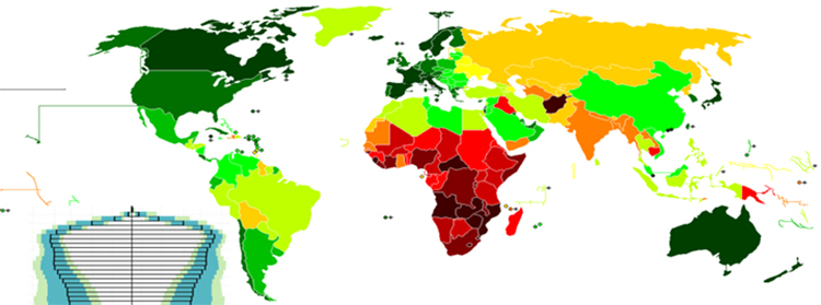 World population projections from Raftery et al. (2012) 