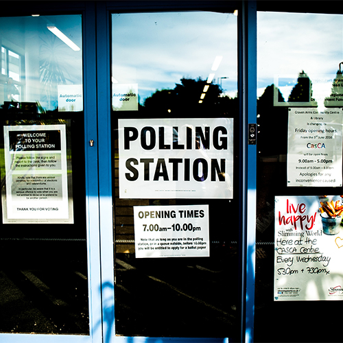 Polling station door