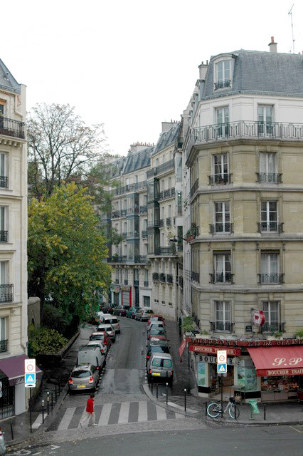 Paris residential street with apartments