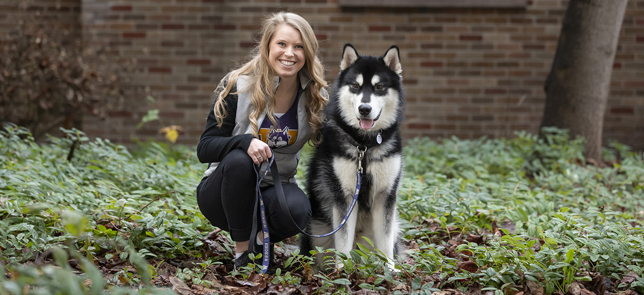 Dubs II with his trainer, Anne-Lise Nilsen