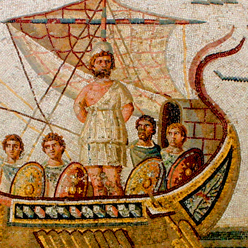Mosaic of Odysseus' journey