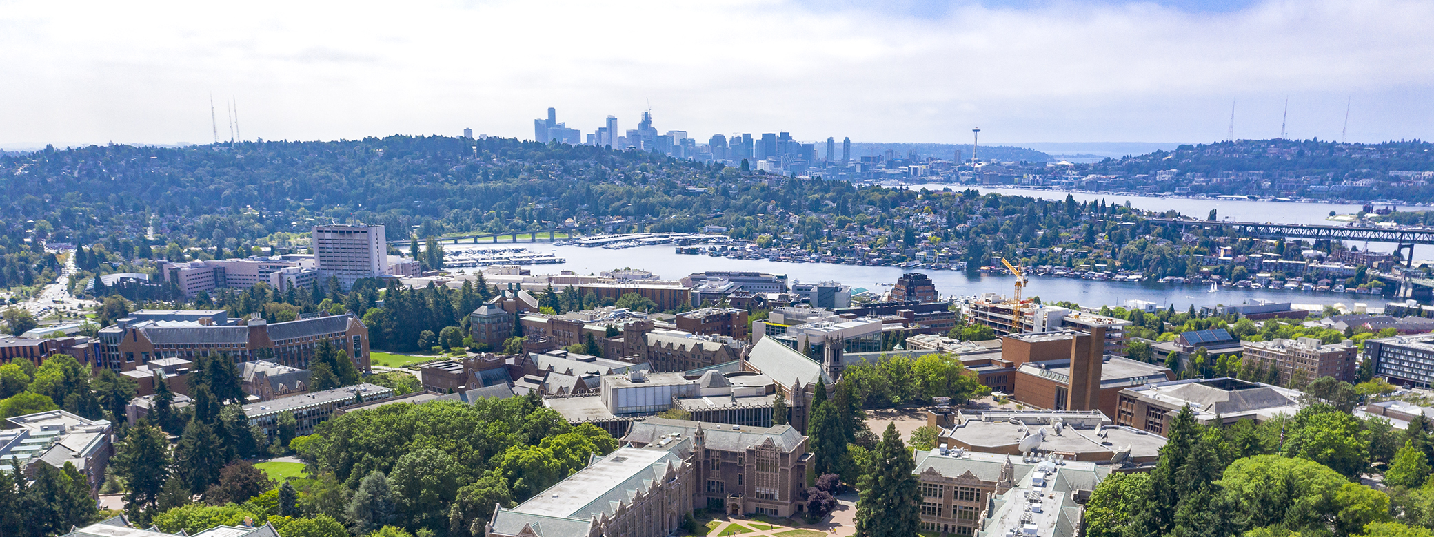 Aerial view of downtown from UW Seattle campus