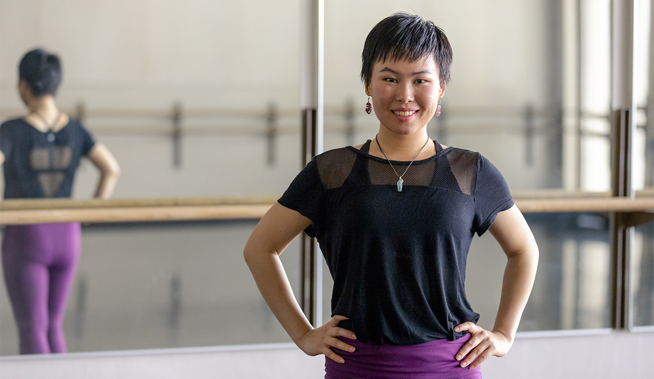 Kiki Li in a UW dance studio