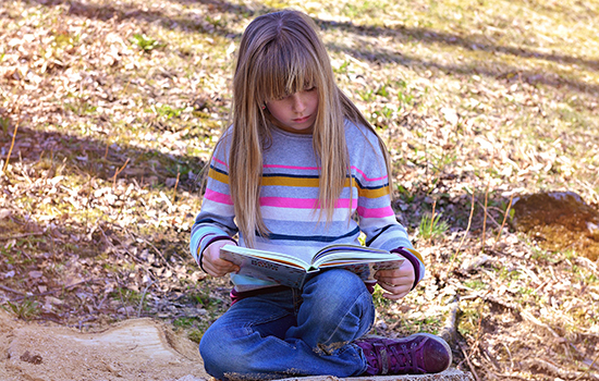 Young girl reading