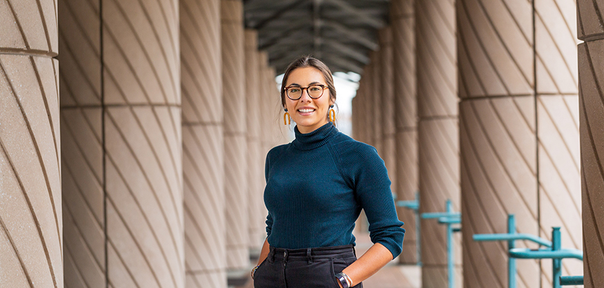 Olivia Orosco on campus.