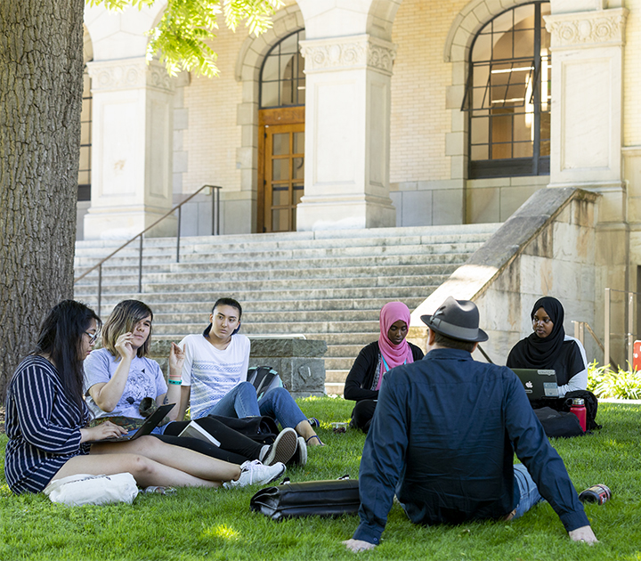 Students on lawn