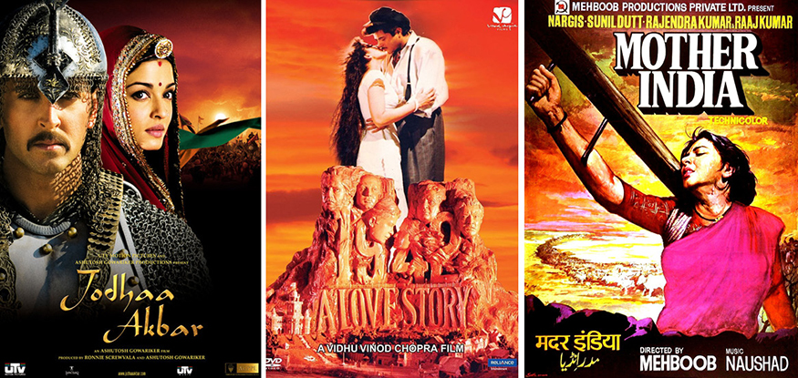 Promotional posters for three Bollywood films
