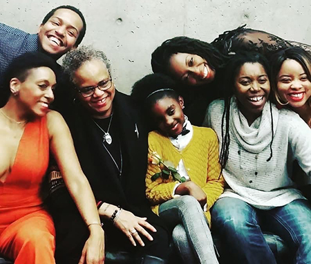 Valerie Curtis-Newton with the cast of "Last Night and the Night Before" in 2019. 