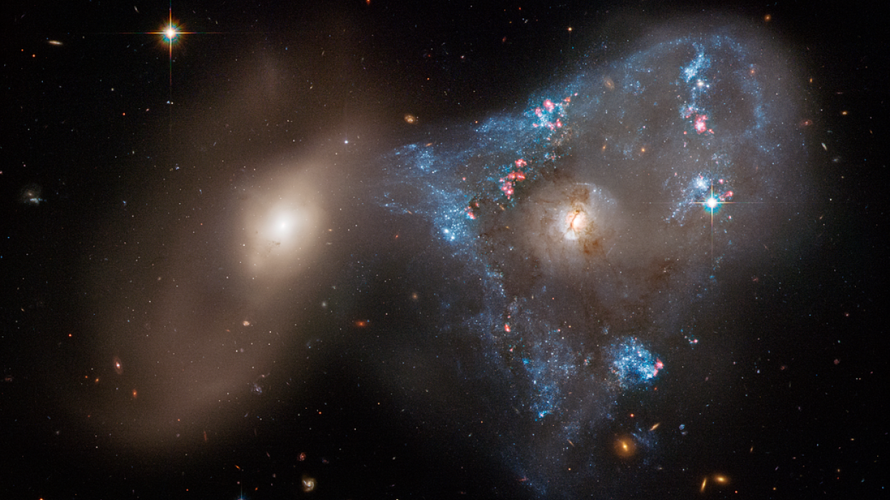 In an astounding space scene, two galaxies pummeled through each other