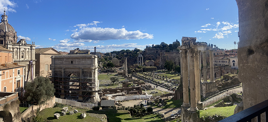 The expanse of the Roman Forum. 