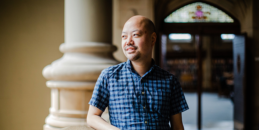 Professor Waldo in UW's Suzzallo Library