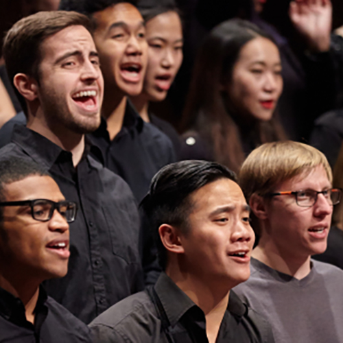 Students in UW Gospel Choir singing