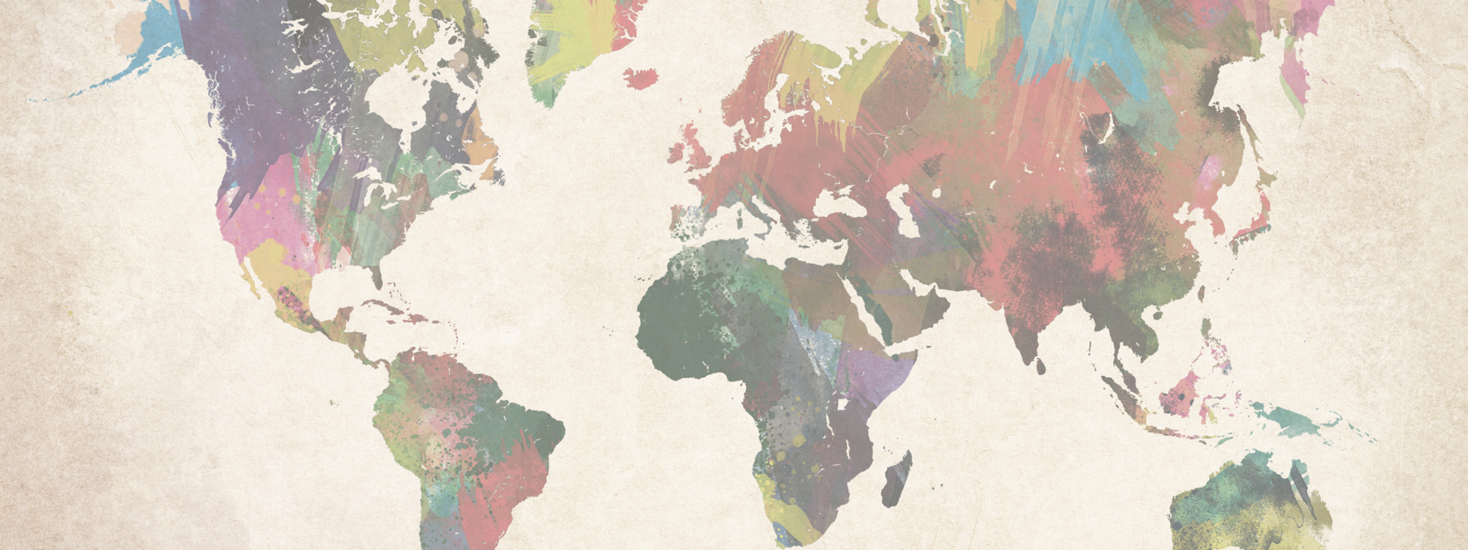 colorful map of the world