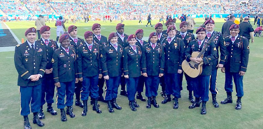The 82nd Airborne Division All-American Chorus performing at a Florida Panthers game