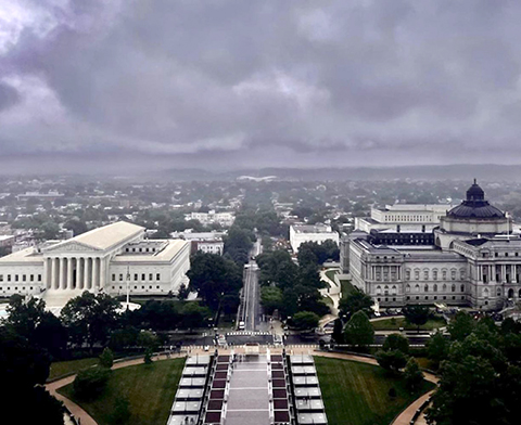 Aerial view of the Capitol in Washington, DC. 