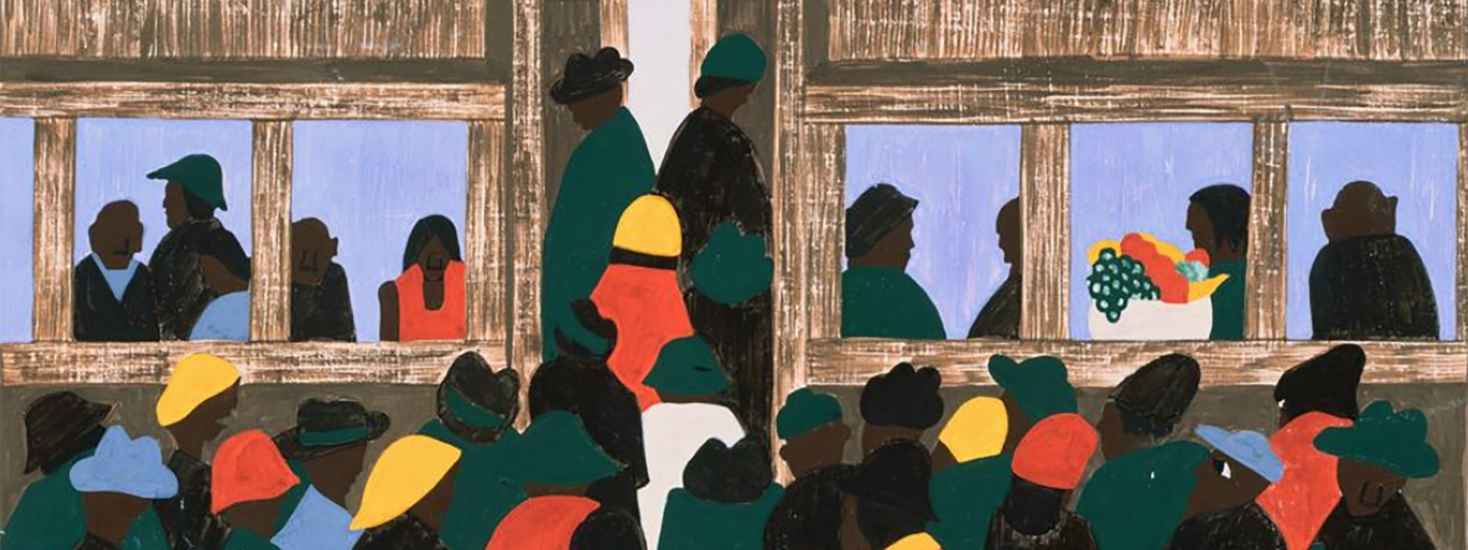 Detail from painting in Jacob Lawrence's Migration Series