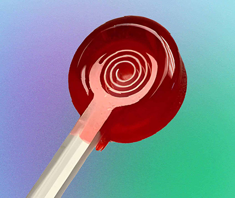 Illustration of the CandyCollect saliva-collection device.
