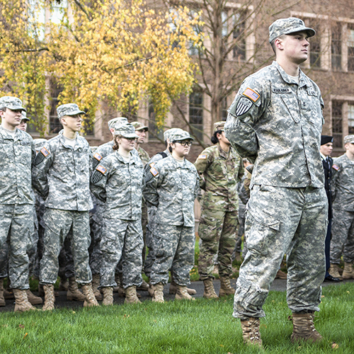 Army ROTC students in training