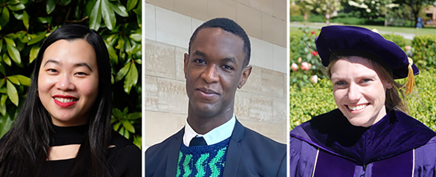 Montage of three 2024 Graduate Medalists from the UW College of Arts & Sciences