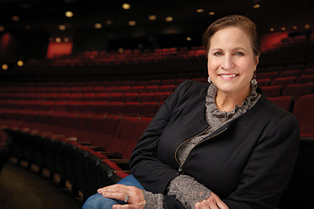 Michelle Witt, sitting in Meany Hall.