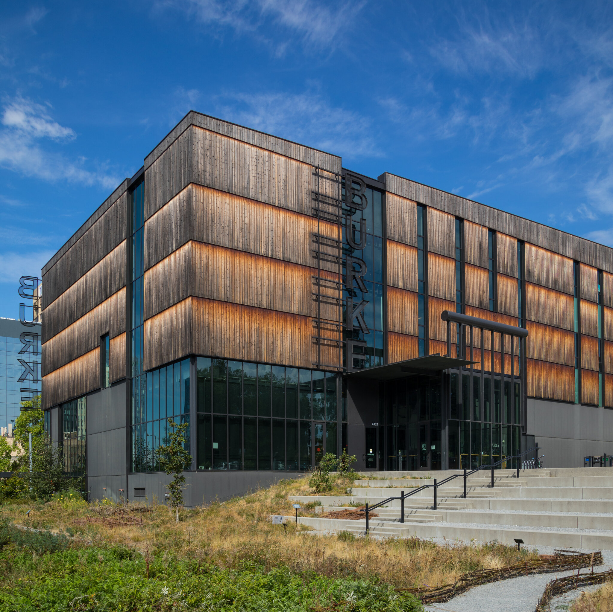 An external photo of the brown and gray Burke Museum