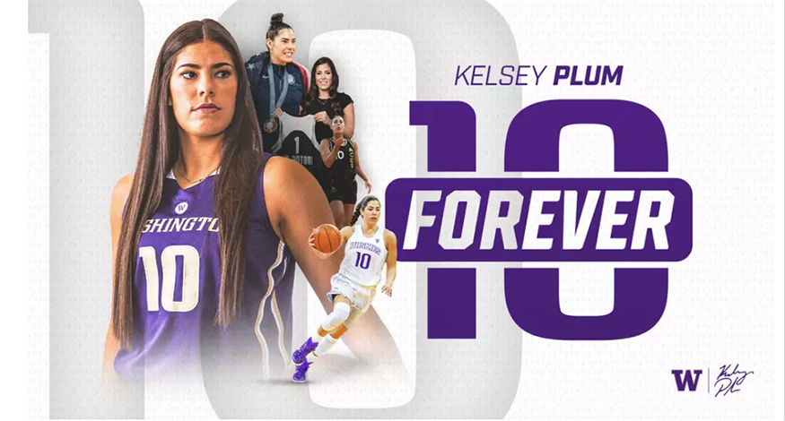 Kelsey Plum in her UW Huskies #10 basketball jersey