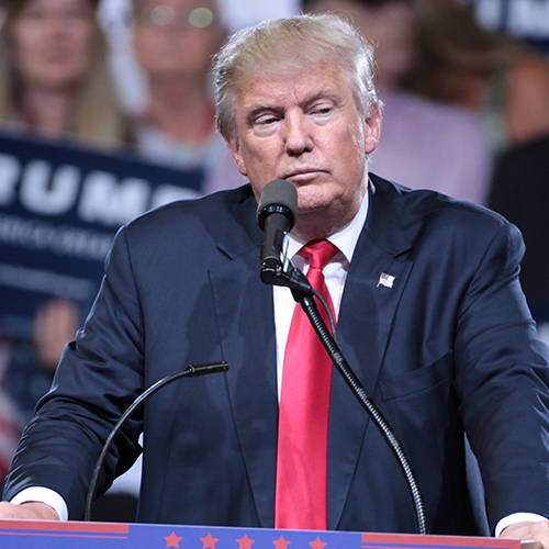 Donald Trump at podium