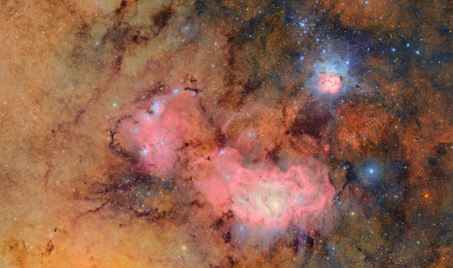 Trifid and Lagoon Nebulae. Image credit: NSF–DOE Vera C. Rubin Observatory