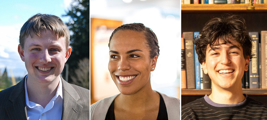 Montage of three recent national award recipients from UW Arts & Sciences