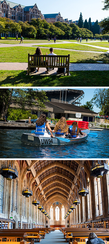 montage of campus scenes
