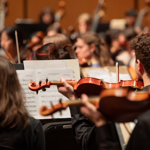 Students playing in the UW Symphony Orchestra