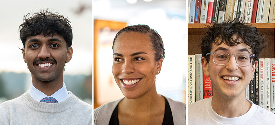 Montage of headshots of three national medalists from the UW.