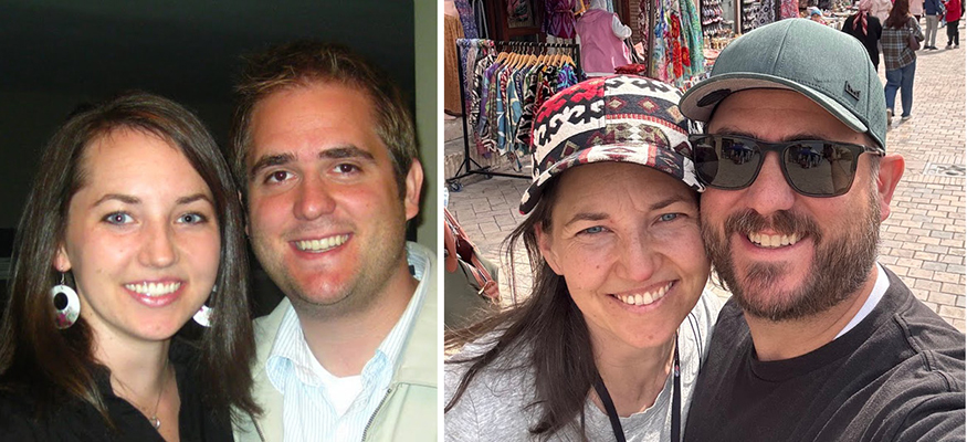 Two photos of Jonathan & Elisha Cox