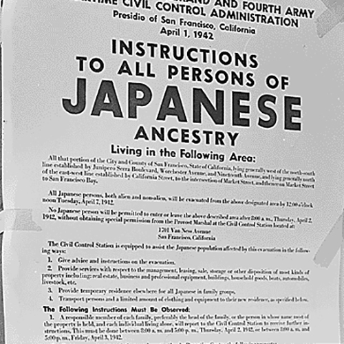 Poster of Japanese Exclusion Order during WWII