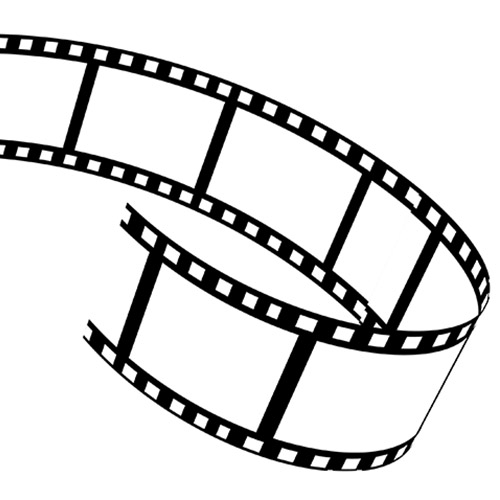 black and white illustration of film strip