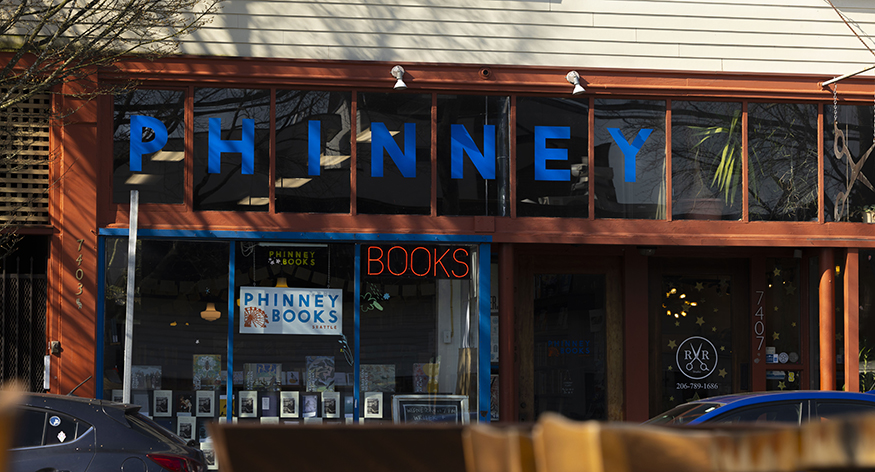 The exterior of Phinney Books from the street. 