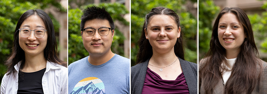 Separate headshots of the four 2026 Graduate Medalists for UW College of Arts & Sciences