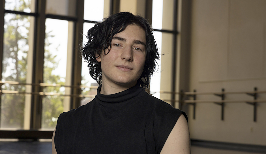 Eddie McClary portrait in UW dance studio.
