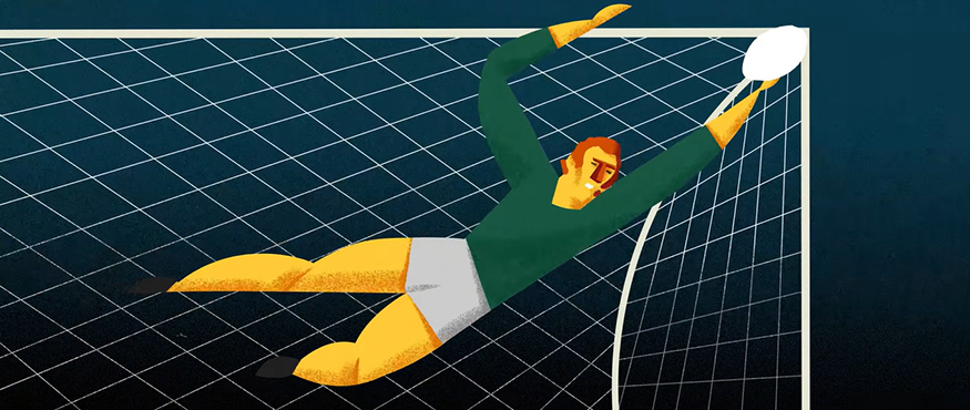 A still image from "The Lonely Goalkeeper"