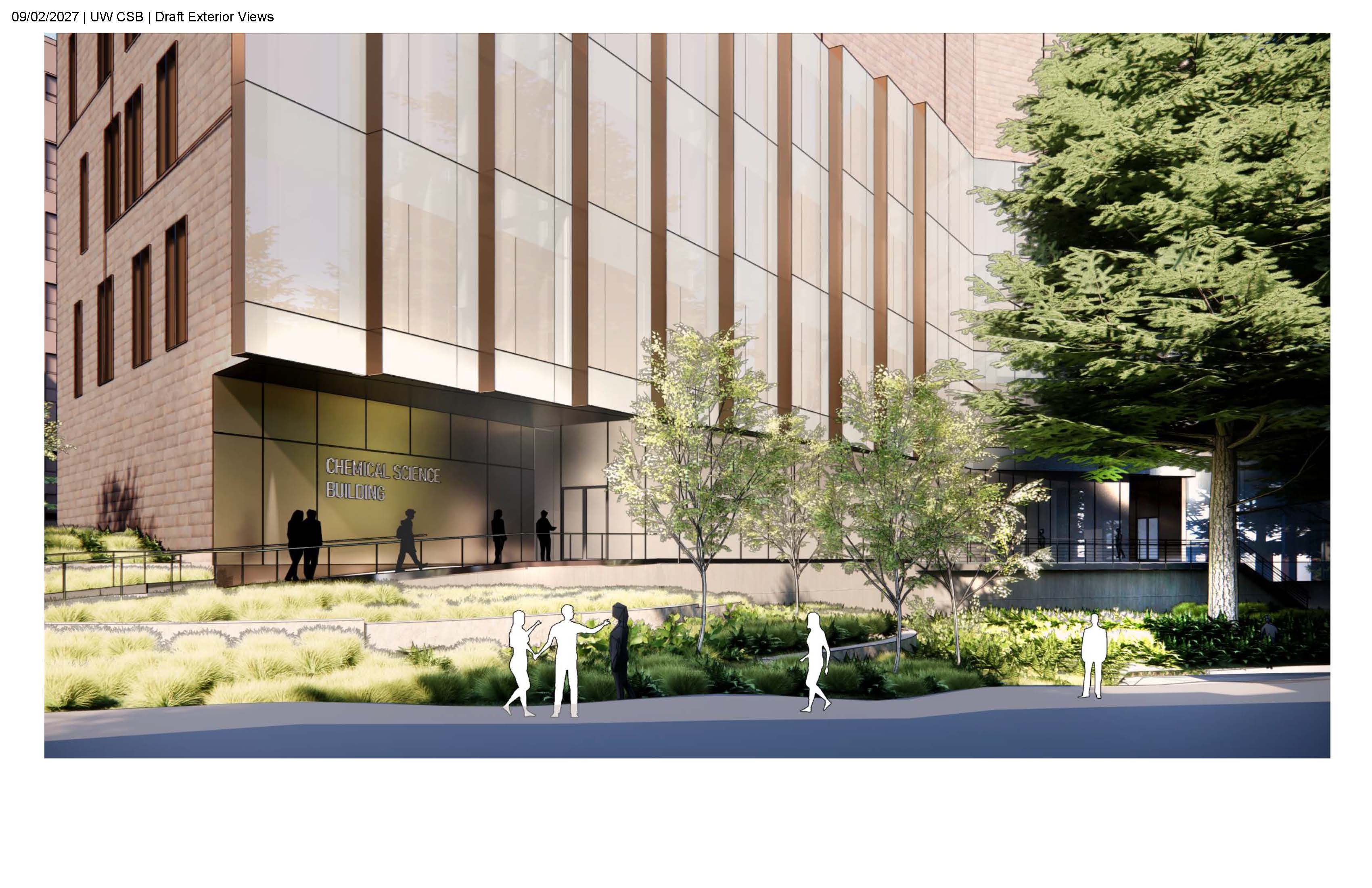 Rendering of Chemical Sciences Building entrance