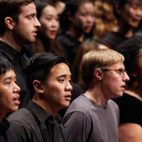 Choral ensemble students sing