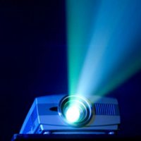 Screen projector turned on