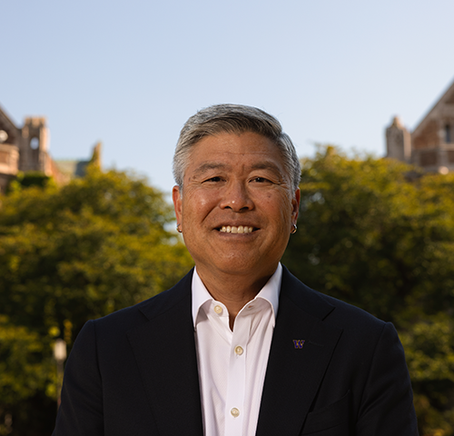 Daryl Maeda smiles on the UW Quad.